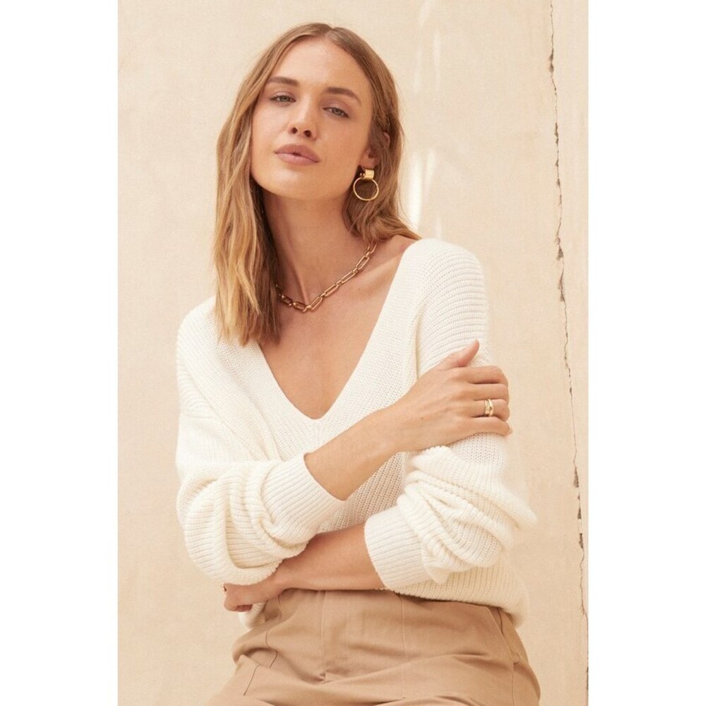 Lulus Feel It Still Ivory Knit Sweater White - Size XS